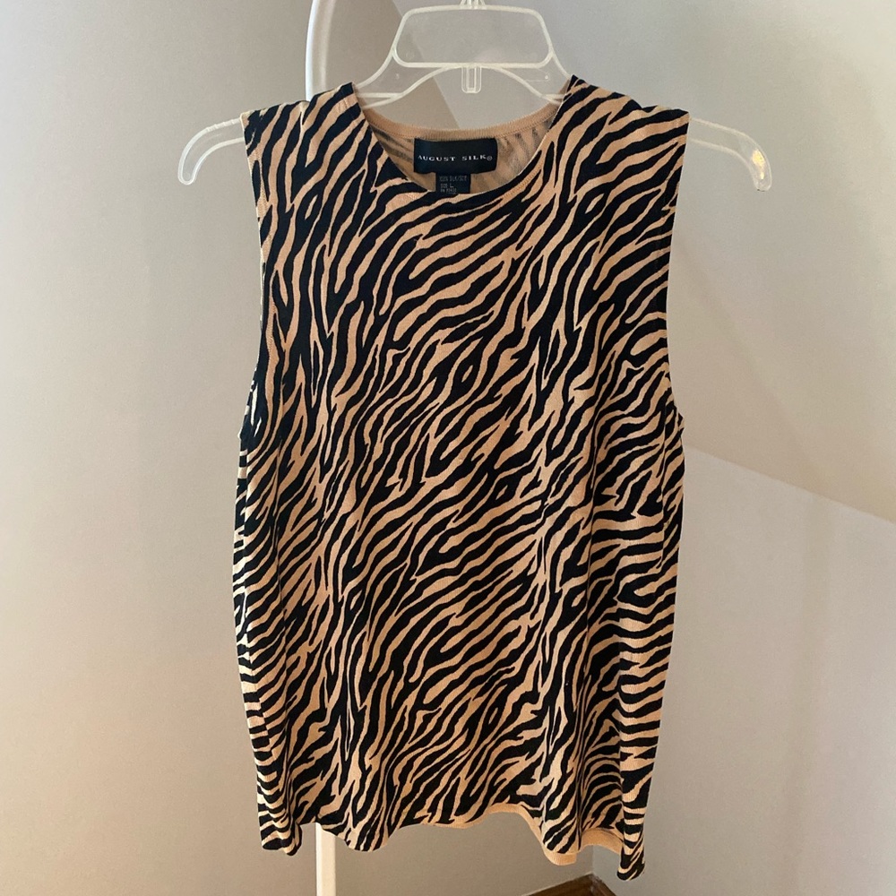 August Silk Animal Print Sleeveless Top